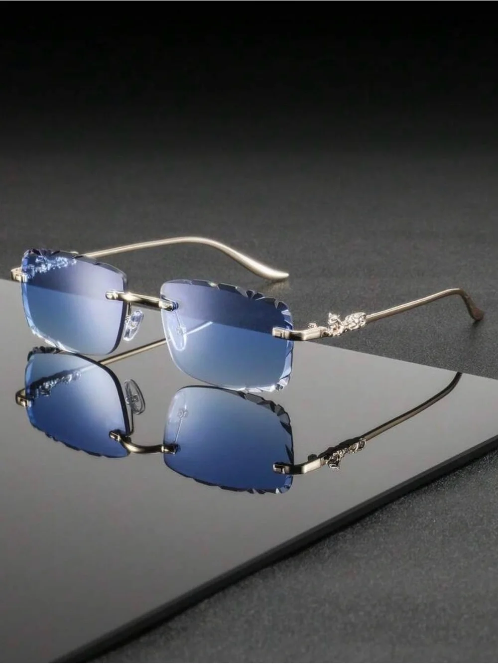 Blue and Gold Sunglasses